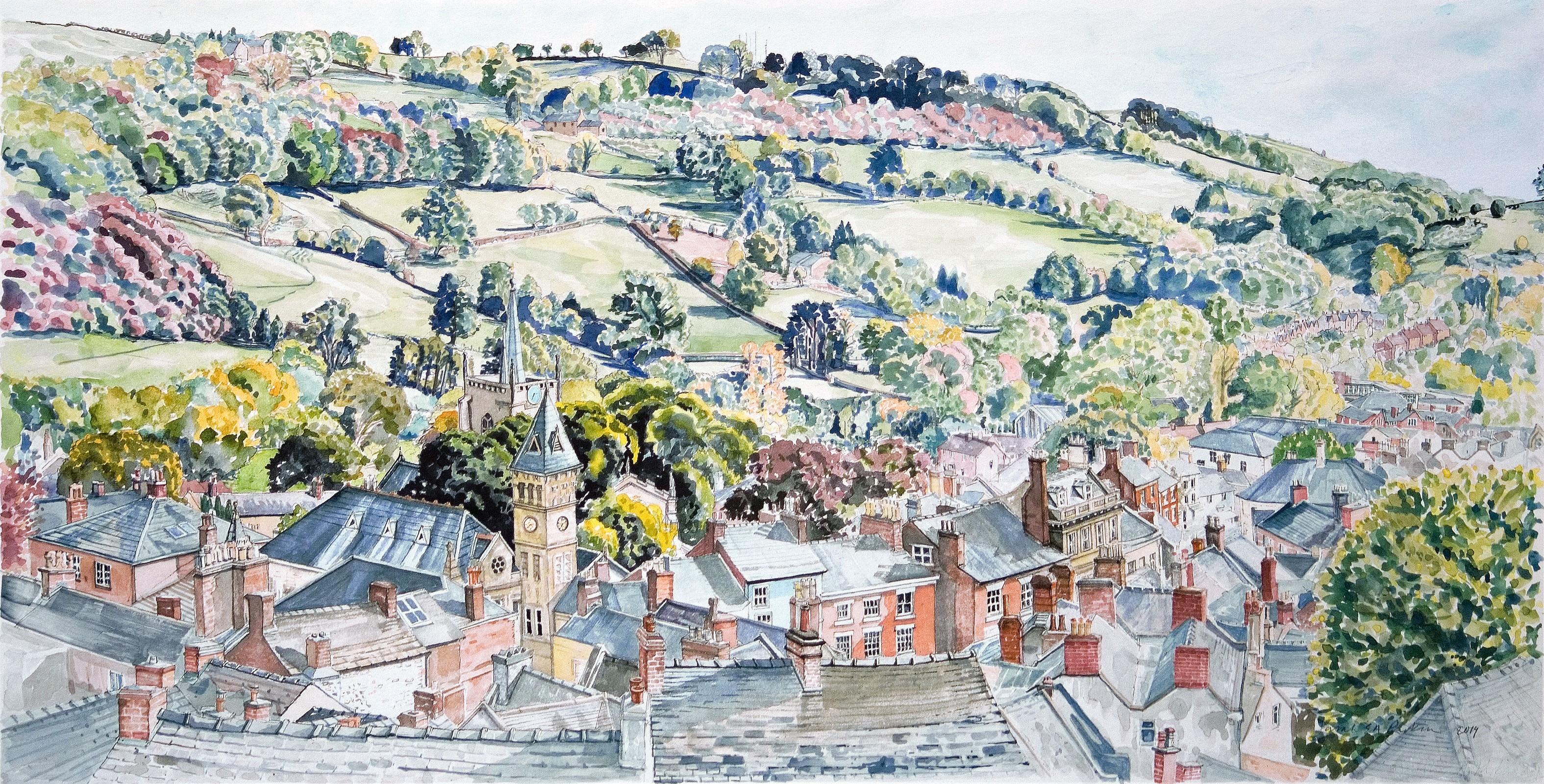 Sarah Parkin - Wirksworth from the Puzzle Gardens I